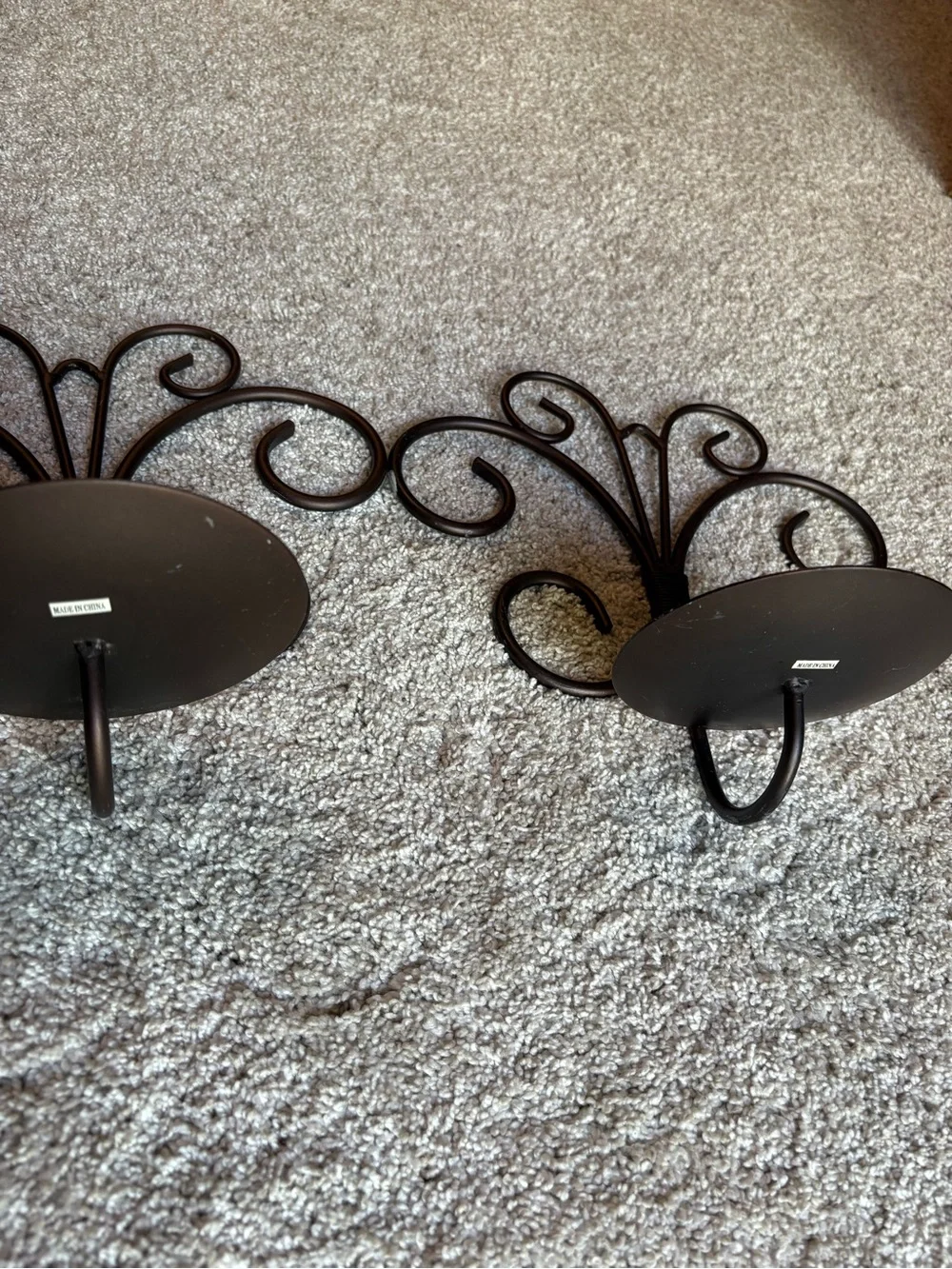 Decorative Metal Wall Candle Sconce Holder Set of 2 Hanging Wall Mounted